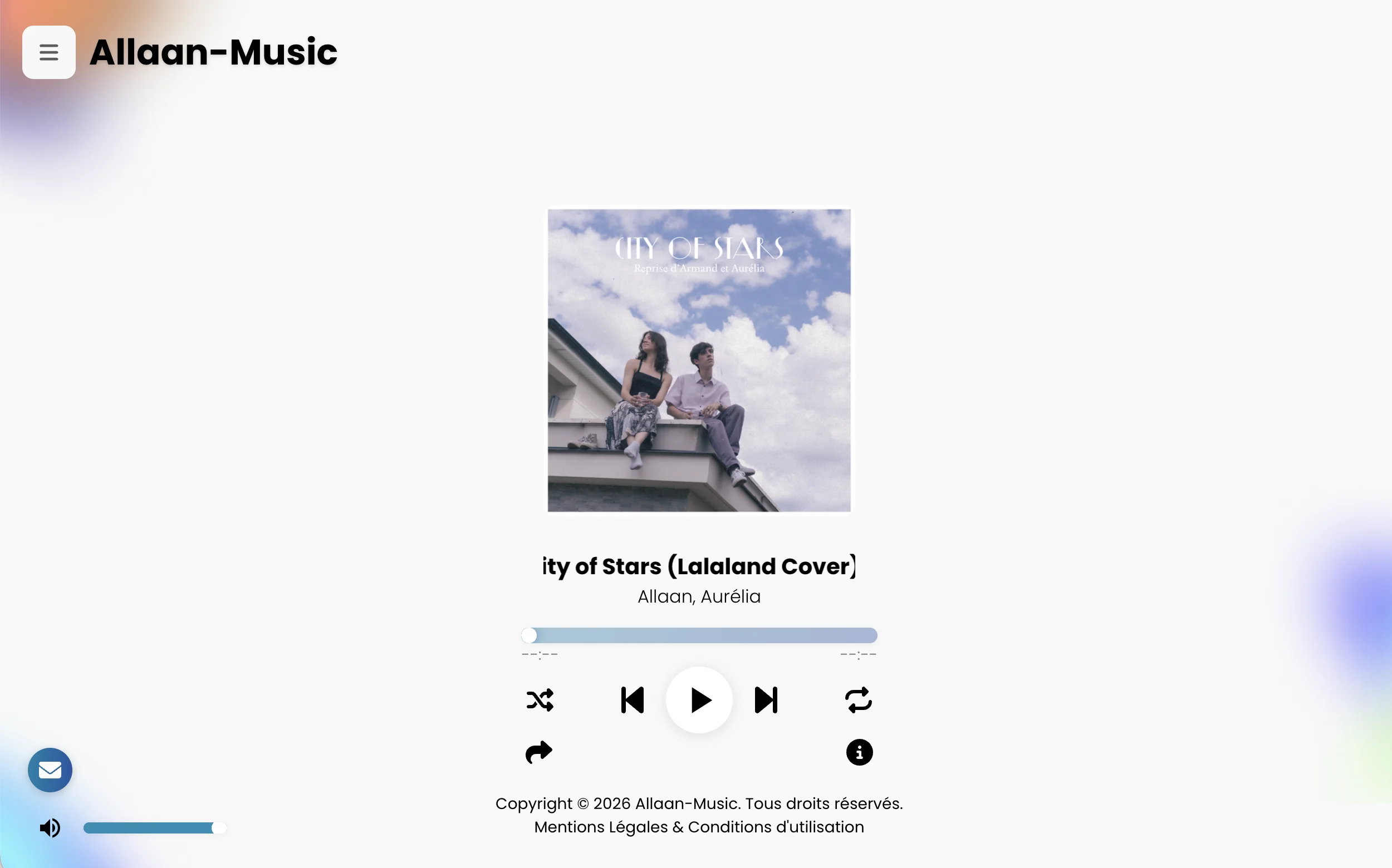 Capture d'écran du projet Allaan Music