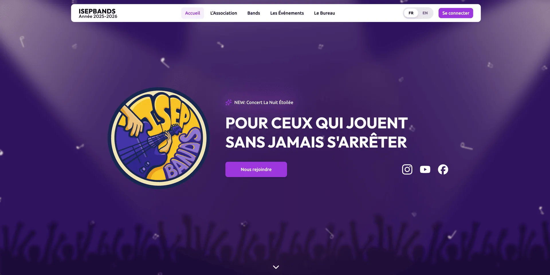 Capture d'écran du projet ISEPBANDS