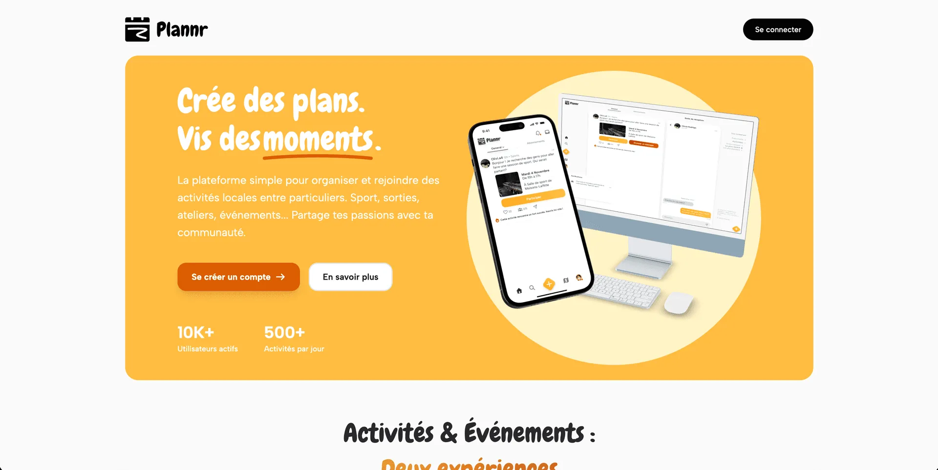 Capture d'écran du projet Plannr